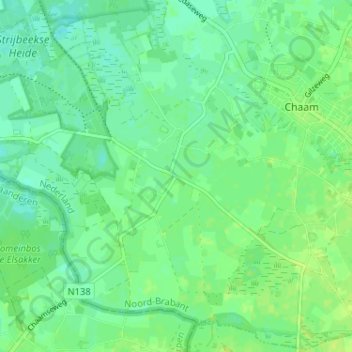 Mapa topográfico Chaamdijk, altitud, relieve