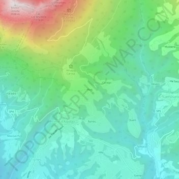 Mapa topográfico Plois, altitud, relieve