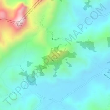 Mapa topográfico Alto do Serrano, altitud, relieve