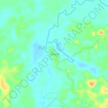 Mapa topográfico Tambak, altitud, relieve