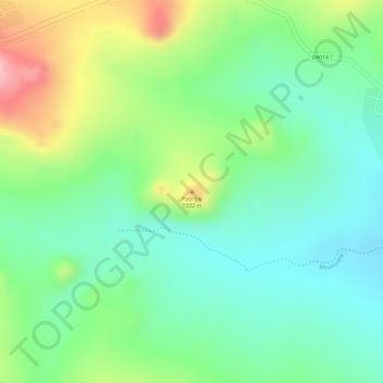 Mapa topográfico Poortjie, altitud, relieve