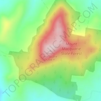 Mapa topográfico Mount MacQuarie, altitud, relieve