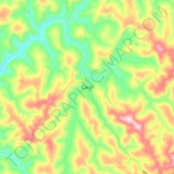 Mapa topográfico Caraí, altitud, relieve