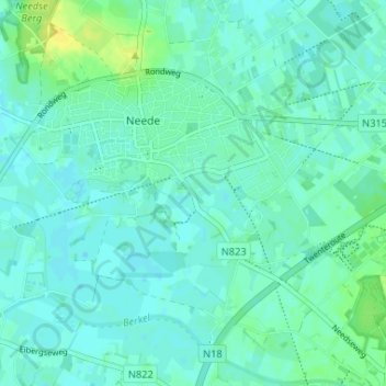 Mapa topográfico Spilbroek, altitud, relieve