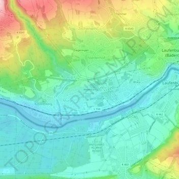 Mapa topográfico Weiermatt, altitud, relieve