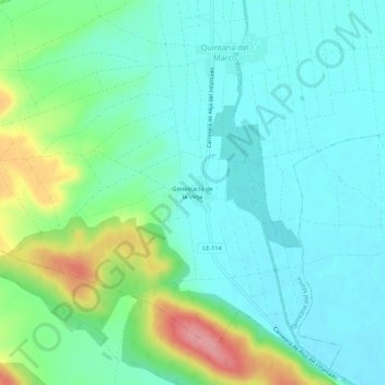 Mapa topográfico Genestacio de la Vega, altitud, relieve