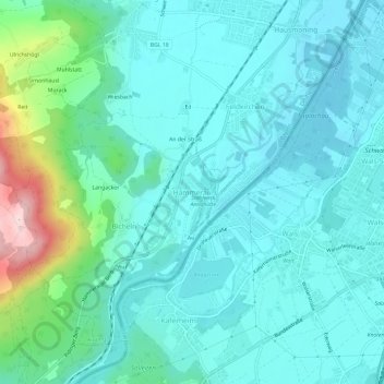 Mapa topográfico Hammerau, altitud, relieve