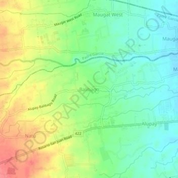 Mapa topográfico Balibago, altitud, relieve