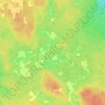Mapa topográfico Flat Lakes, altitud, relieve