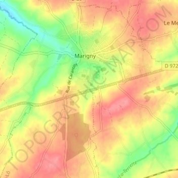 Mapa topográfico La Chevalerie, altitud, relieve