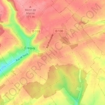 Mapa topográfico Les Maisonnettes, altitud, relieve