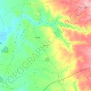 Mapa topográfico Ademas, altitud, relieve