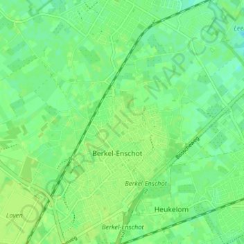 Mapa topográfico Berkel, altitud, relieve