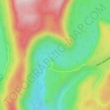 Mapa topográfico Tamolitch Falls, altitud, relieve