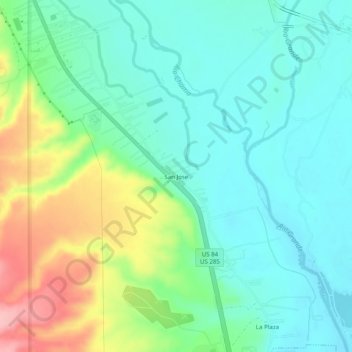 Mapa topográfico San Jose, altitud, relieve