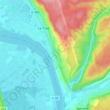 Mapa topográfico Le Vieux Trait, altitud, relieve