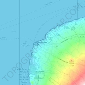 Mapa topográfico Madalena, altitud, relieve