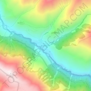 Mapa topográfico Dartlo, altitud, relieve
