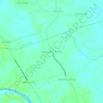 Mapa topográfico Caoayan - Kiling, altitud, relieve