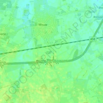 Mapa topográfico Oostlaar, altitud, relieve