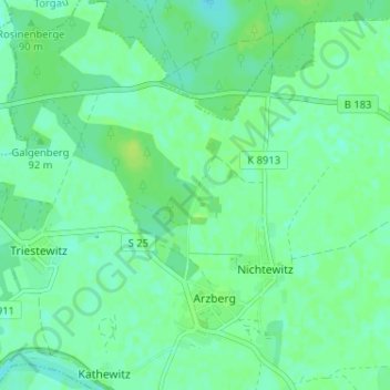 Mapa topográfico Heidehäuser, altitud, relieve