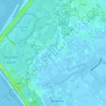 Mapa topográfico Stuifakker, altitud, relieve