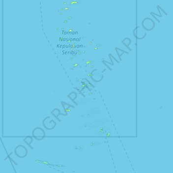Mapa topográfico Kepulauan Seribu Utara, altitud, relieve