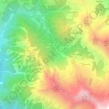 Mapa topográfico Brochet, altitud, relieve