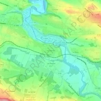 Mapa topográfico Les Salines, altitud, relieve