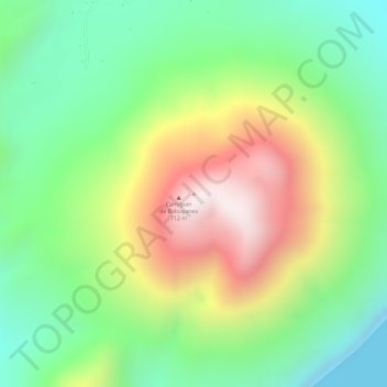 Mapa topográfico Mount Camiguin, altitud, relieve