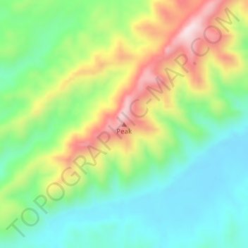 Mapa topográfico Peak, altitud, relieve