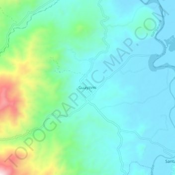 Mapa topográfico Guayzimi, altitud, relieve