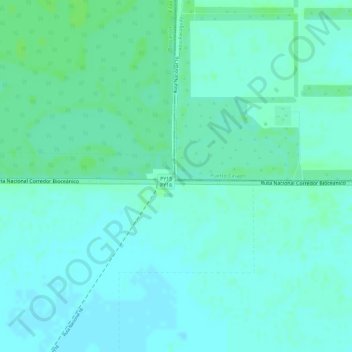 Mapa topográfico Peaje Teniente Montanía, altitud, relieve