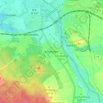 Mapa topográfico Schmölen, altitud, relieve