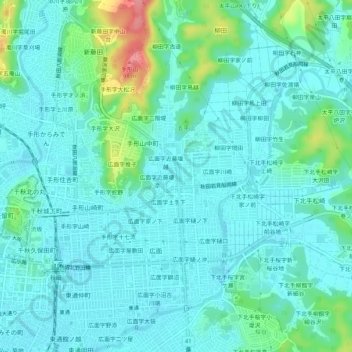 Mapa topográfico 広面字堤敷, altitud, relieve