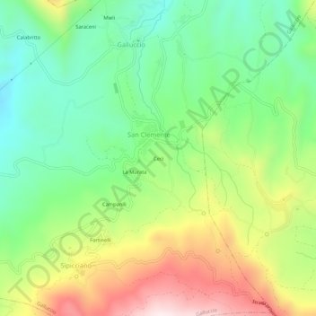 Mapa topográfico Ceci, altitud, relieve