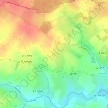 Mapa topográfico La Brunière, altitud, relieve