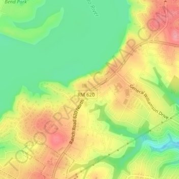 Mapa topográfico Teck, altitud, relieve