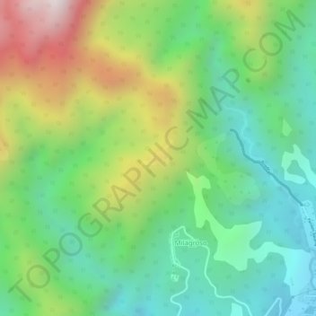 Mapa topográfico Dirt Riders Southern Leyte Usay Lubi, altitud, relieve