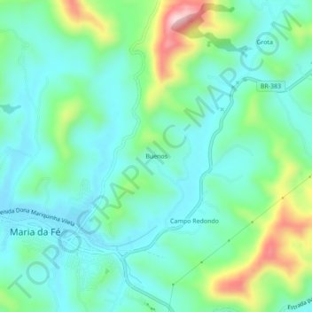 Mapa topográfico Buenos, altitud, relieve