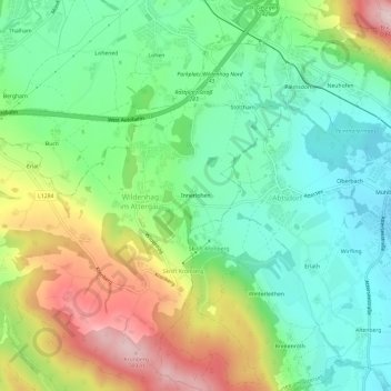 Mapa topográfico Innerlohen, altitud, relieve