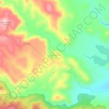 Mapa topográfico Aranda de Moncayo, altitud, relieve