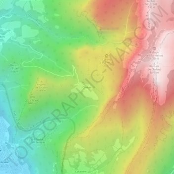 Mapa topográfico Chalais, altitud, relieve