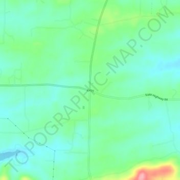 Mapa topográfico Kirby, altitud, relieve