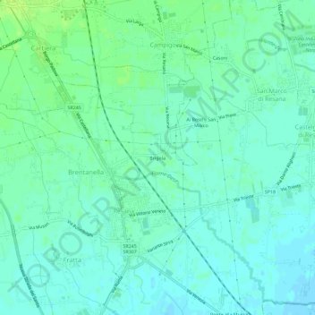Mapa topográfico Brigola, altitud, relieve