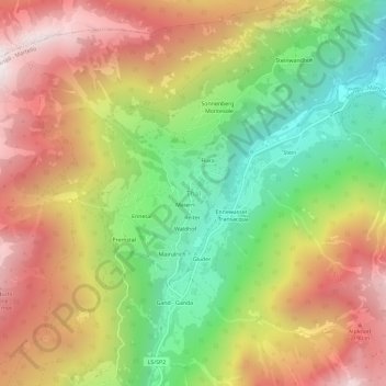 Mapa topográfico Thal, altitud, relieve