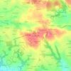 Mapa topográfico Menez Kerveyen, altitud, relieve