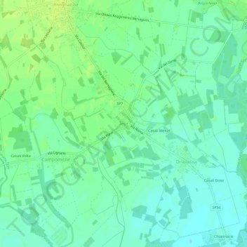 Mapa topográfico Teor, altitud, relieve