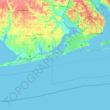 Mapa topográfico Ono Island, altitud, relieve