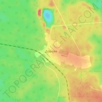 Mapa topográfico Диброва, altitud, relieve